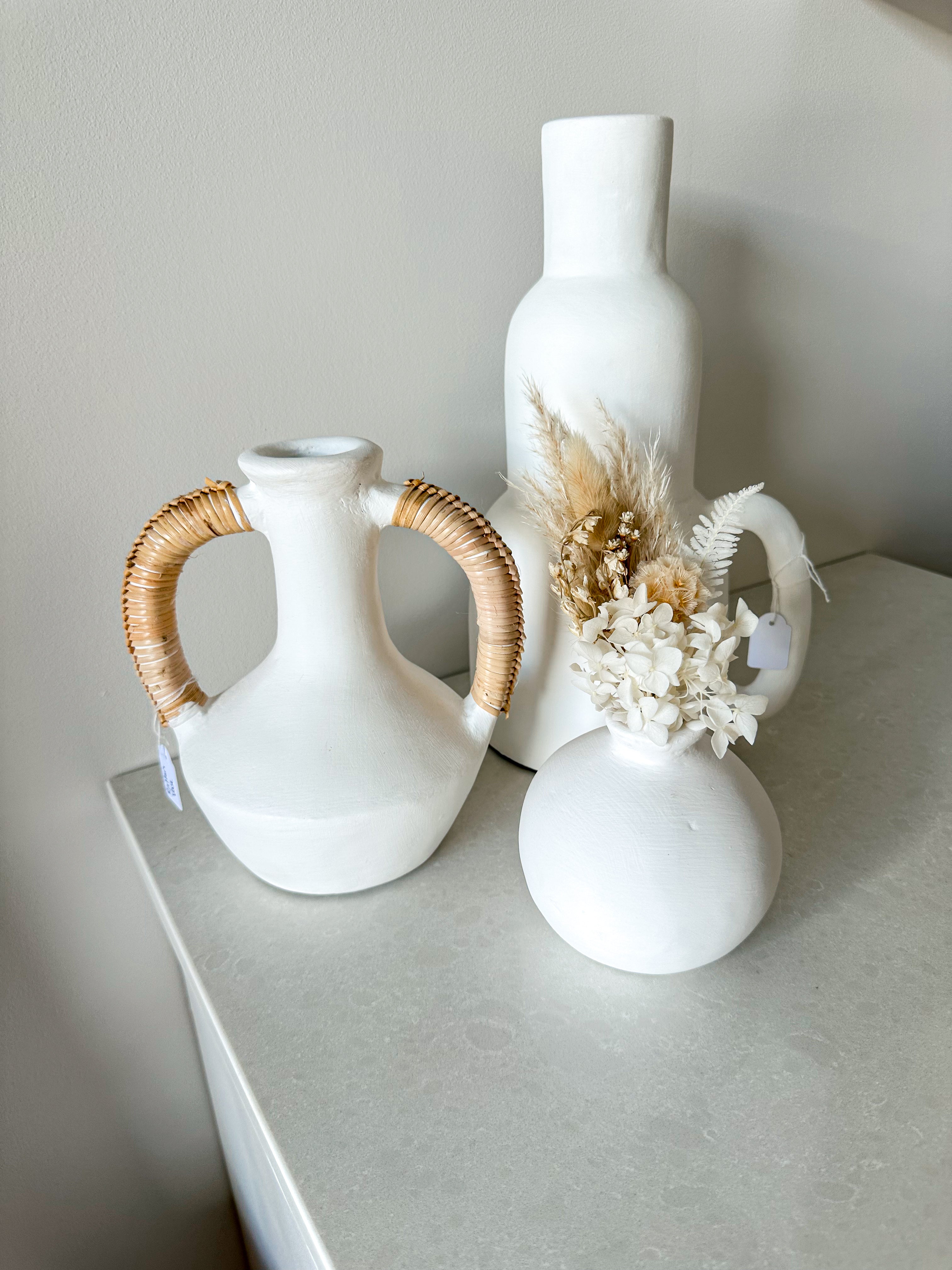 Rattan Handle Vase
