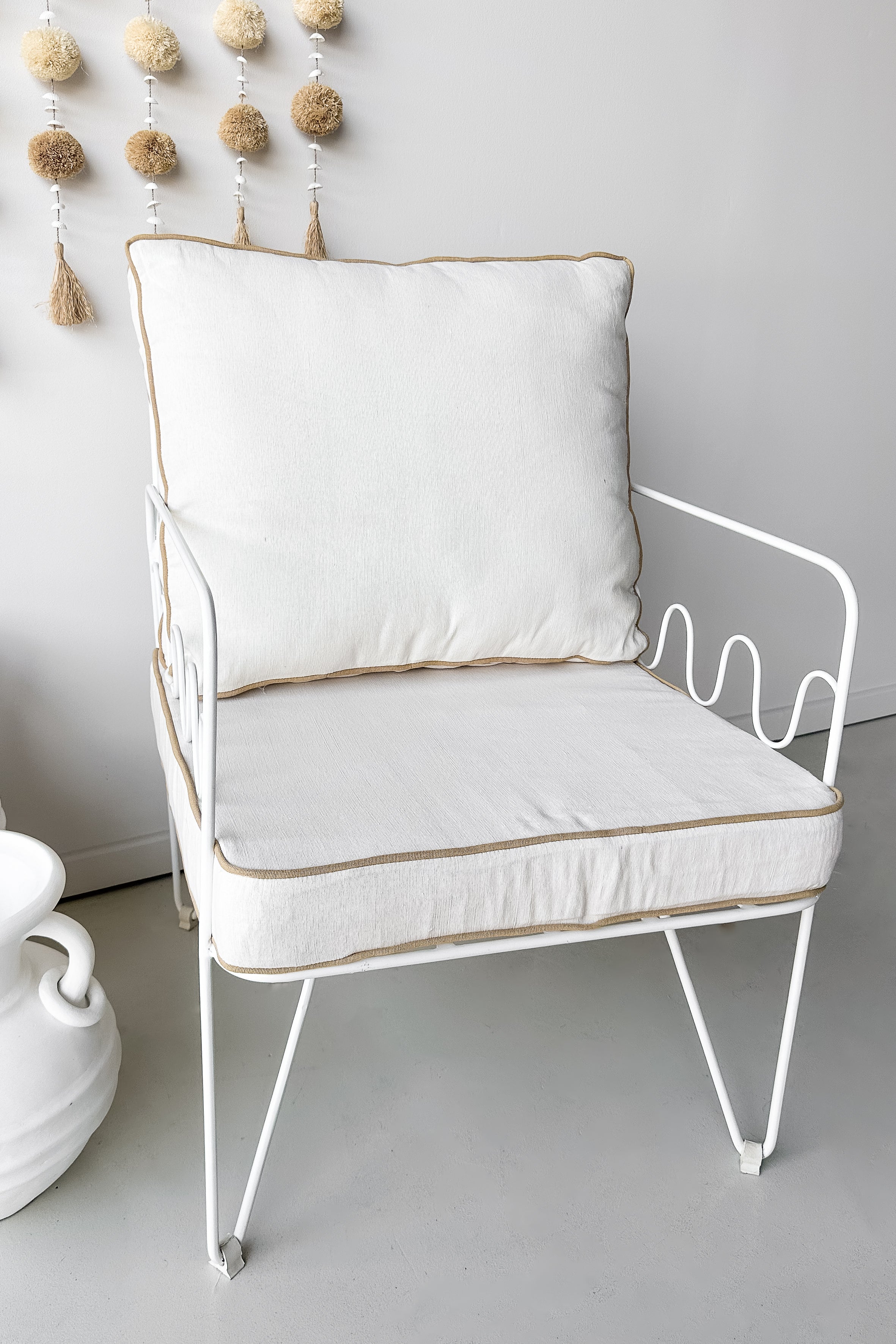 Wavy White Occasional Chair | Made to Order