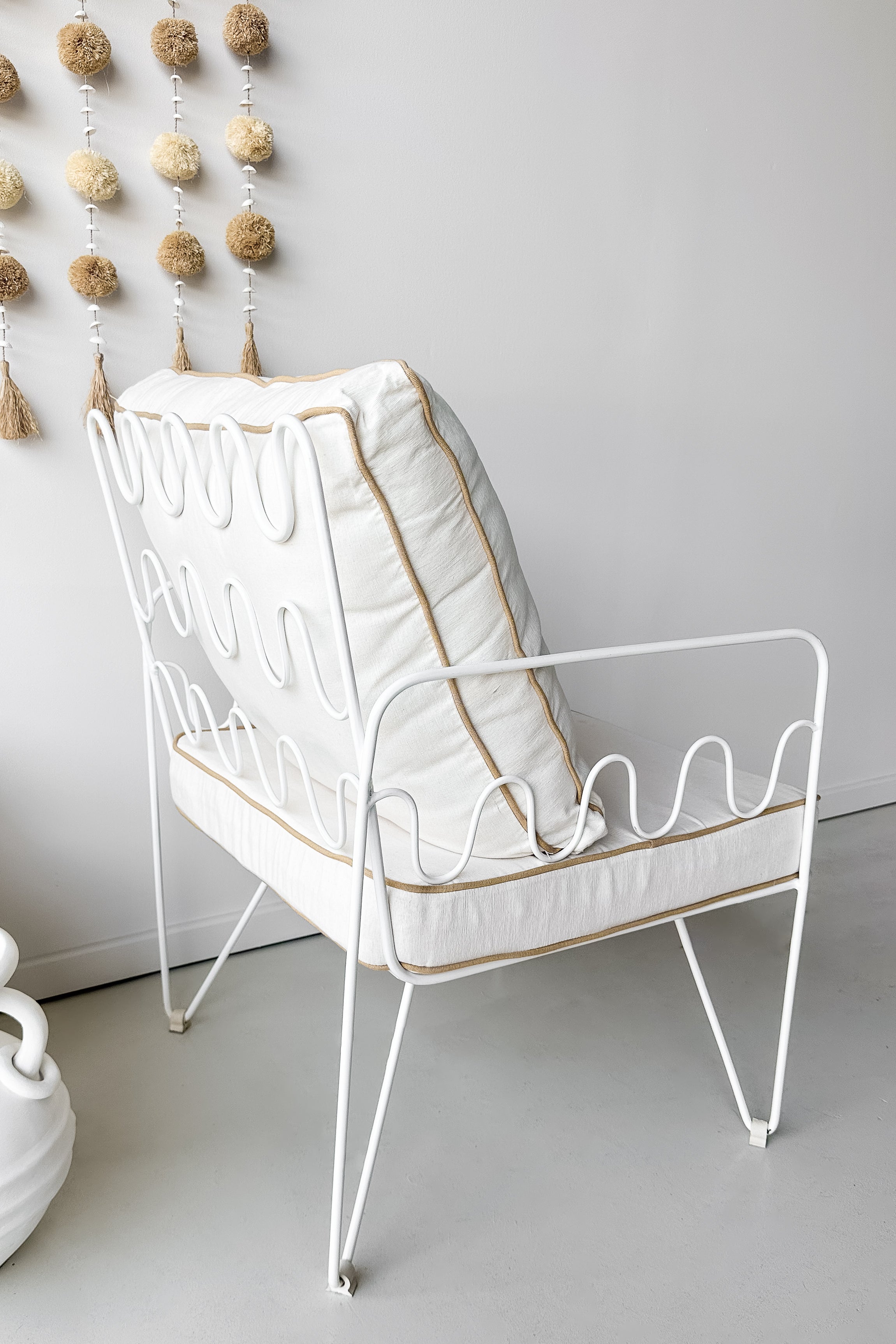 Wavy White Occasional Chair | Made to Order