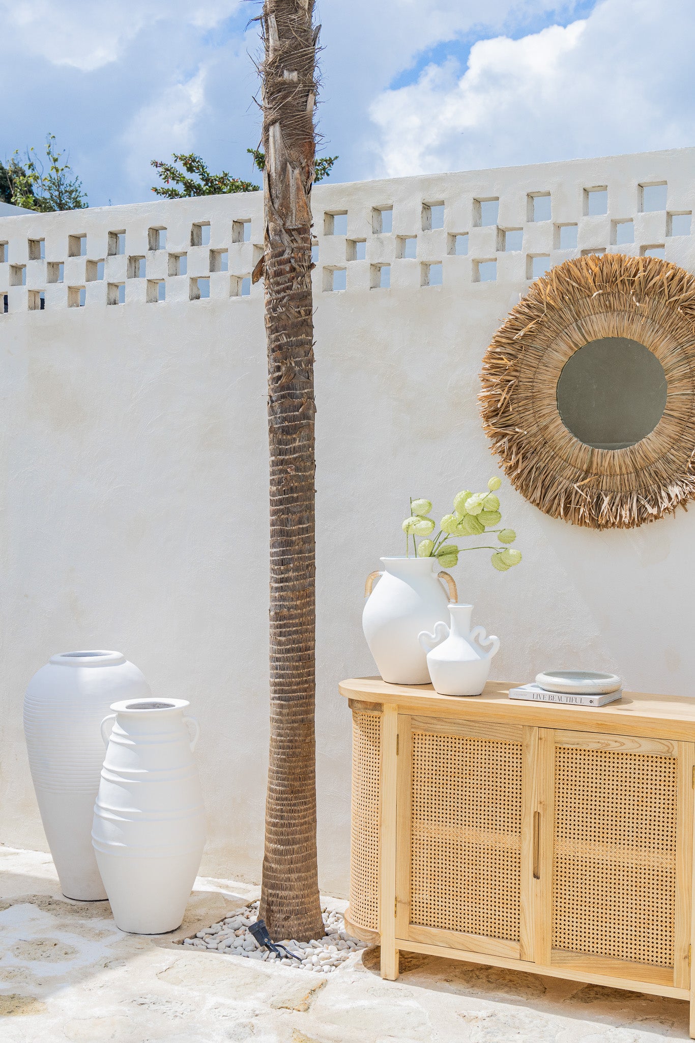 Tall Ripple Floor Vase