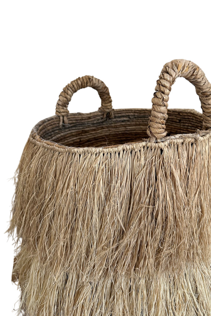 Raffia Fringe Basket