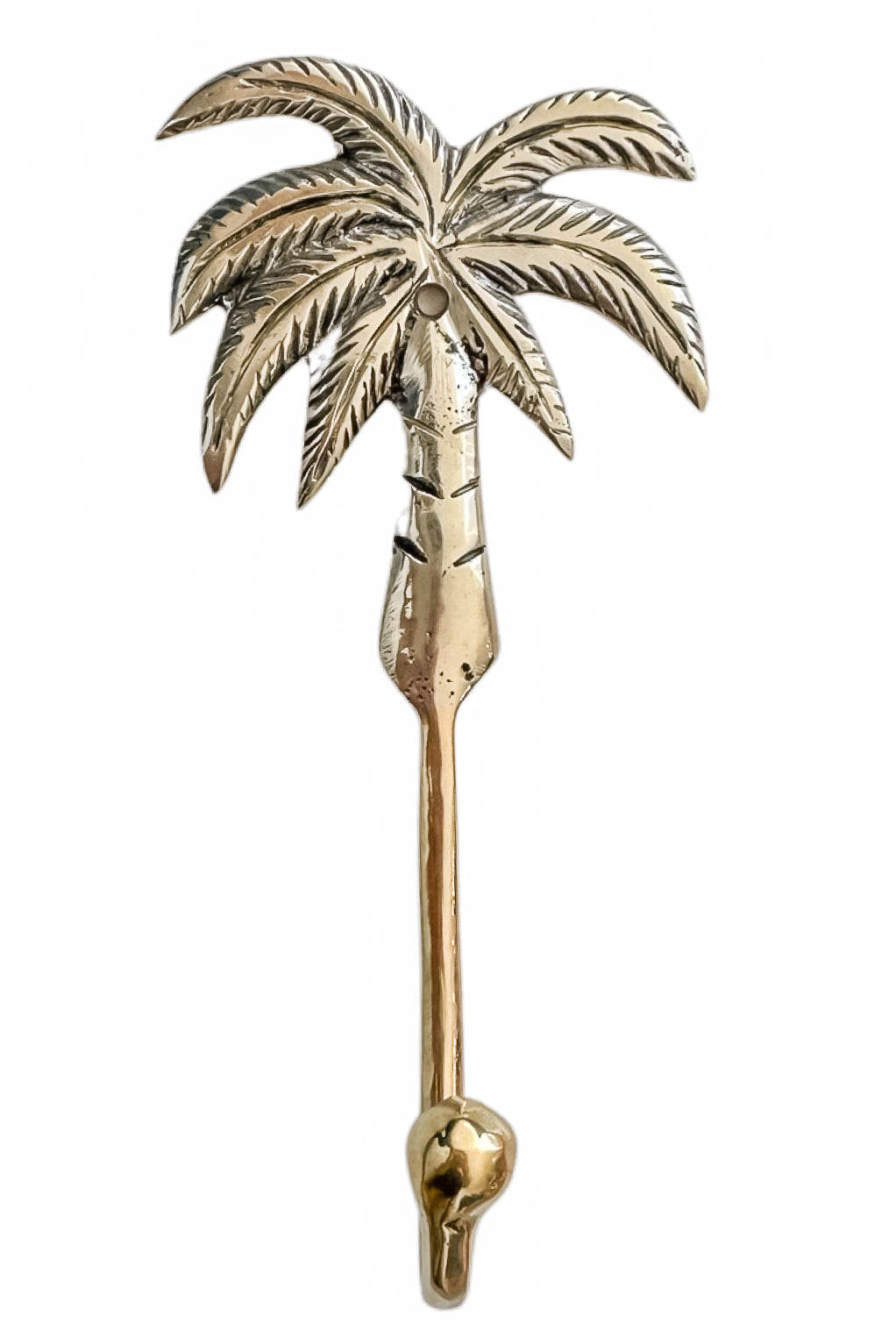 Large Palm Tree Brass Wall Hook