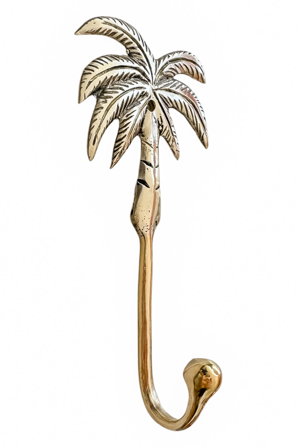 Large Palm Tree Brass Wall Hook