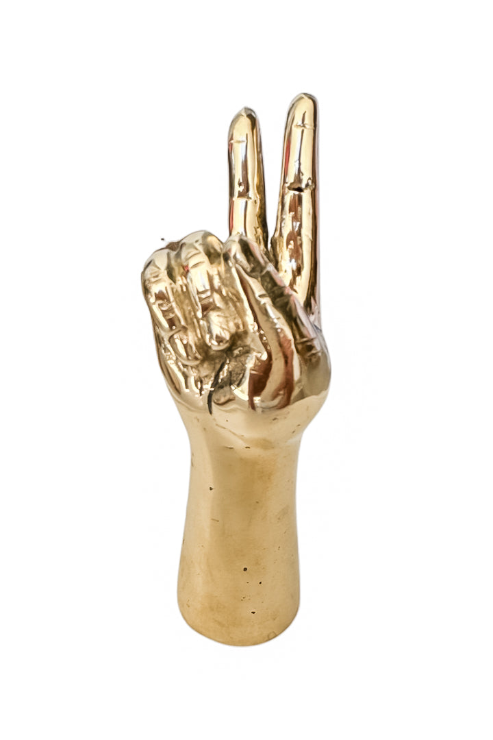 Peace Out Hand Brass Ornament